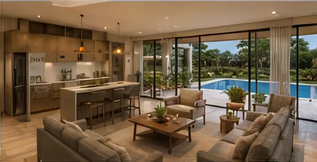 Casa campestre, vista interior.
